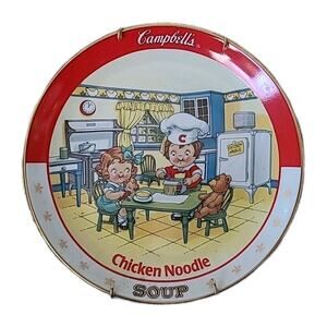 Danbury Mint Campbell Soup Plate Chicken Noodle Soup #E49 With Wall Hanger